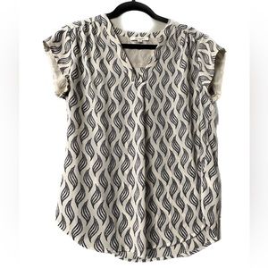 Monday Fun Blouse Navy and White